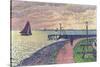 Entrance to the Port of Volendam-Théo van Rysselberghe-Stretched Canvas