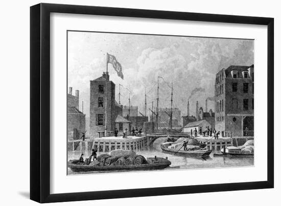 Entrance to the Regent's Canal, Limehouse, Engraved by F. J. Havell, 1828-Thomas Hosmer Shepherd-Framed Giclee Print