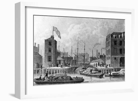 Entrance to the Regent's Canal, Limehouse, Engraved by F. J. Havell, 1828-Thomas Hosmer Shepherd-Framed Giclee Print