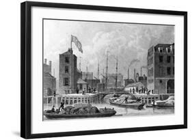 Entrance to the Regent's Canal, Limehouse, Engraved by F. J. Havell, 1828-Thomas Hosmer Shepherd-Framed Giclee Print