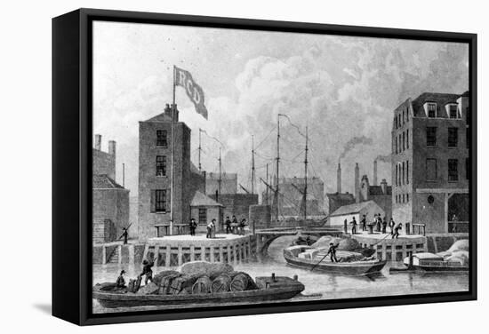 Entrance to the Regent's Canal, Limehouse, Engraved by F. J. Havell, 1828-Thomas Hosmer Shepherd-Framed Stretched Canvas