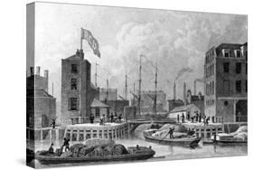 Entrance to the Regent's Canal, Limehouse, Engraved by F. J. Havell, 1828-Thomas Hosmer Shepherd-Stretched Canvas