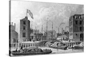 Entrance to the Regent's Canal, Limehouse, Engraved by F. J. Havell, 1828-Thomas Hosmer Shepherd-Stretched Canvas