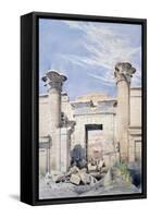 Entrance to the Temple of Ramses Iii, Egypt, 19th Century-GF Weston-Framed Stretched Canvas