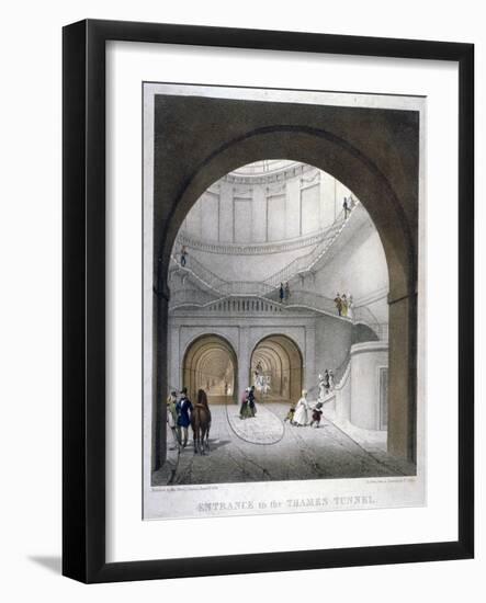 Entrance to the Thames Tunnel at Wapping, London, 1836-B Dixie-Framed Giclee Print