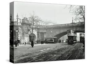 Entrance to the Tram Tunnel by Waterloo Bridge, London, 1908-null-Stretched Canvas