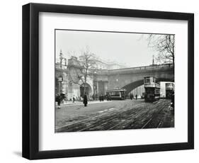 Entrance to the Tram Tunnel by Waterloo Bridge, London, 1908-null-Framed Photographic Print