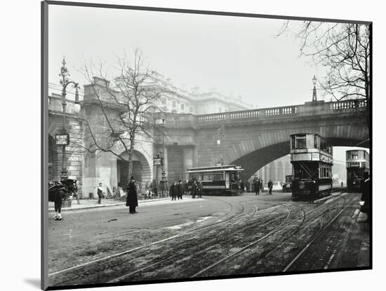 Entrance to the Tram Tunnel by Waterloo Bridge, London, 1908-null-Mounted Photographic Print