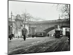 Entrance to the Tram Tunnel by Waterloo Bridge, London, 1908-null-Mounted Premium Photographic Print