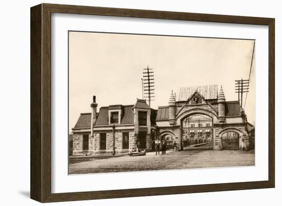 Entrance to the Union Stockyards, Chicago, 1890s-null-Framed Giclee Print