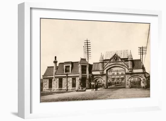 Entrance to the Union Stockyards, Chicago, 1890s-null-Framed Giclee Print