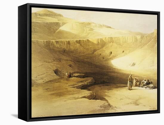 Entrance to the Valley of the Kings, Biban El Muluk, Egypt, Lithograph, 1838-9-David Roberts-Framed Stretched Canvas