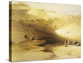 Entrance to the Valley of the Kings, Biban El Muluk, Egypt, Lithograph, 1838-9-David Roberts-Stretched Canvas