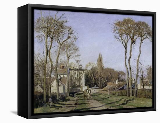 Entrance to the Village of Voisins, c.1872-Camille Pissarro-Framed Stretched Canvas