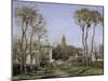 Entrance to the Village of Voisins, c.1872-Camille Pissarro-Mounted Giclee Print
