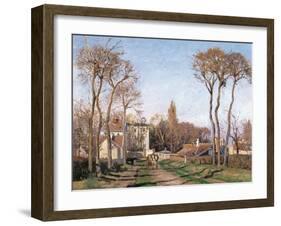 Entrance to the Village of Voisins-Camille Pissarro-Framed Art Print