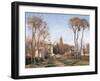 Entrance to the Village of Voisins-Camille Pissarro-Framed Art Print