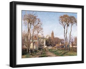 Entrance to the Village of Voisins-Camille Pissarro-Framed Art Print