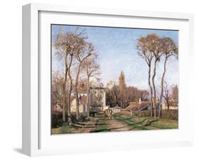 Entrance to the Village of Voisins-Camille Pissarro-Framed Art Print