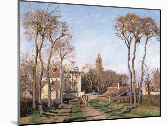 Entrance to the Village of Voisins-Camille Pissarro-Mounted Art Print