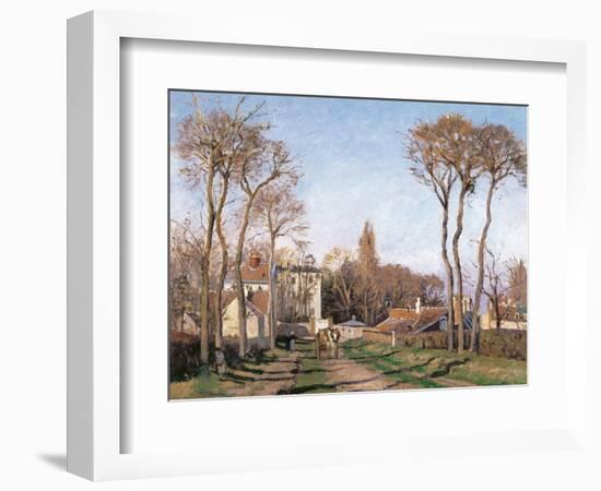 Entrance to the Village of Voisins-Camille Pissarro-Framed Art Print