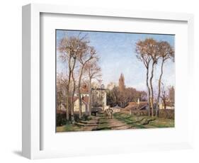 Entrance to the Village of Voisins-Camille Pissarro-Framed Art Print