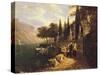 Entrance to Villa Carlotta in Tremezzo on Lake Como, 1842, Italy-Arnaldo Ferraguti-Stretched Canvas