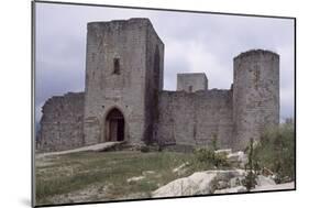 Entrance View of Chateau De Puivert, Languedoc-Roussillon. France, 13th-14th Century-null-Mounted Giclee Print