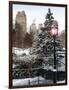 Entrance View to the Wollman Skating Rink of Central Park with a Snow Lamppost-Philippe Hugonnard-Framed Photographic Print