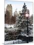 Entrance View to the Wollman Skating Rink of Central Park with a Snow Lamppost-Philippe Hugonnard-Mounted Photographic Print