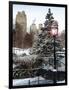 Entrance View to the Wollman Skating Rink of Central Park with a Snow Lamppost-Philippe Hugonnard-Framed Photographic Print