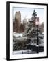 Entrance View to the Wollman Skating Rink of Central Park with a Snow Lamppost-Philippe Hugonnard-Framed Photographic Print