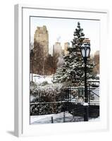Entrance View to the Wollman Skating Rink of Central Park with a Snow Lamppost-Philippe Hugonnard-Framed Photographic Print