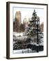 Entrance View to the Wollman Skating Rink of Central Park with a Snow Lamppost-Philippe Hugonnard-Framed Photographic Print