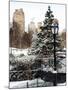 Entrance View to the Wollman Skating Rink of Central Park with a Snow Lamppost-Philippe Hugonnard-Mounted Photographic Print