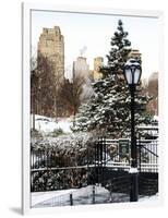 Entrance View to the Wollman Skating Rink of Central Park with a Snow Lamppost-Philippe Hugonnard-Framed Photographic Print