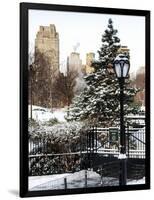 Entrance View to the Wollman Skating Rink of Central Park with a Snow Lamppost-Philippe Hugonnard-Framed Photographic Print