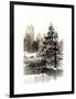 Entrance View to the Wollman Skating Rink of Central Park with a Snow Lamppost-Philippe Hugonnard-Framed Photographic Print