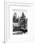 Entrance View to the Wollman Skating Rink of Central Park with a Snow Lamppost-Philippe Hugonnard-Framed Art Print