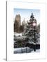 Entrance View to the Wollman Skating Rink of Central Park with a Snow Lamppost-Philippe Hugonnard-Stretched Canvas