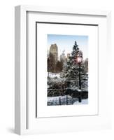 Entrance View to the Wollman Skating Rink of Central Park with a Snow Lamppost-Philippe Hugonnard-Framed Art Print