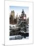 Entrance View to the Wollman Skating Rink of Central Park with a Snow Lamppost-Philippe Hugonnard-Mounted Art Print