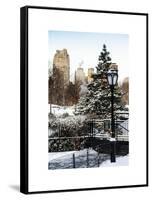 Entrance View to the Wollman Skating Rink of Central Park with a Snow Lamppost-Philippe Hugonnard-Framed Stretched Canvas