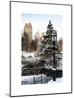 Entrance View to the Wollman Skating Rink of Central Park with a Snow Lamppost-Philippe Hugonnard-Mounted Art Print