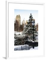 Entrance View to the Wollman Skating Rink of Central Park with a Snow Lamppost-Philippe Hugonnard-Framed Art Print
