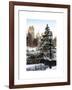 Entrance View to the Wollman Skating Rink of Central Park with a Snow Lamppost-Philippe Hugonnard-Framed Art Print