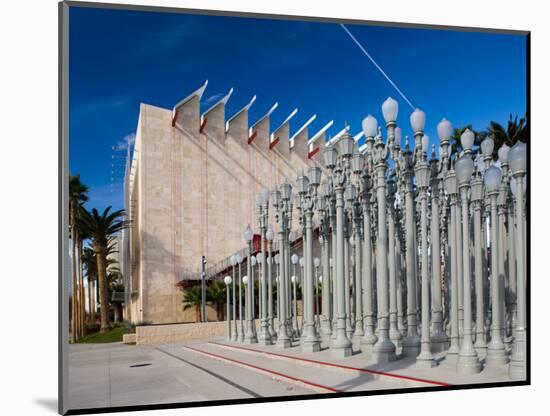 Entrance with Urban Lights Sculptures in an Art Museum, Los Angeles County Museum of Art-null-Mounted Photographic Print