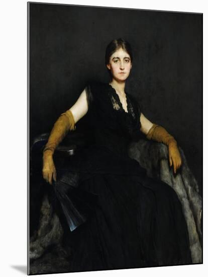 Entranced, or Lady in Black, 1886-87-Hubert von Herkomer-Mounted Giclee Print