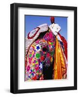Entrant in Best Dressed Elephant Competition at Annual Elephant Festival, Jaipur, India-Paul Beinssen-Framed Premium Photographic Print