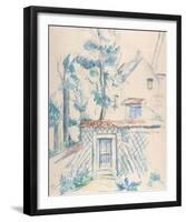 Entre?e de Jardin, date unknown-Paul Cézanne-Framed Art Print